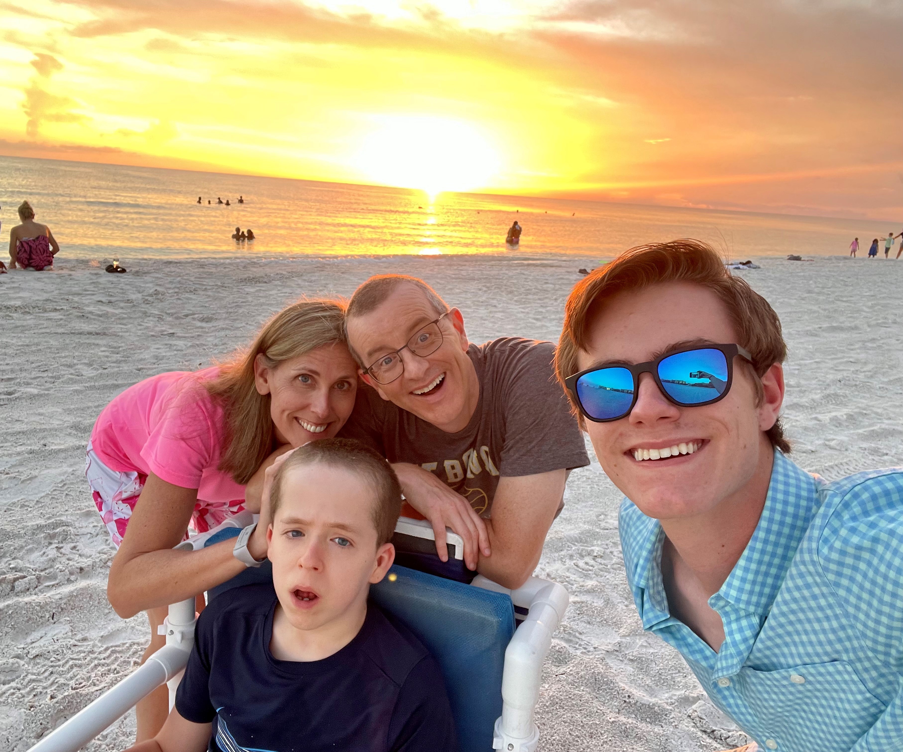 Stacy's family at the beach